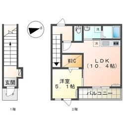 下田尻 徒歩2分 2階の物件間取画像